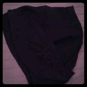 Black and mesh lulu leggings